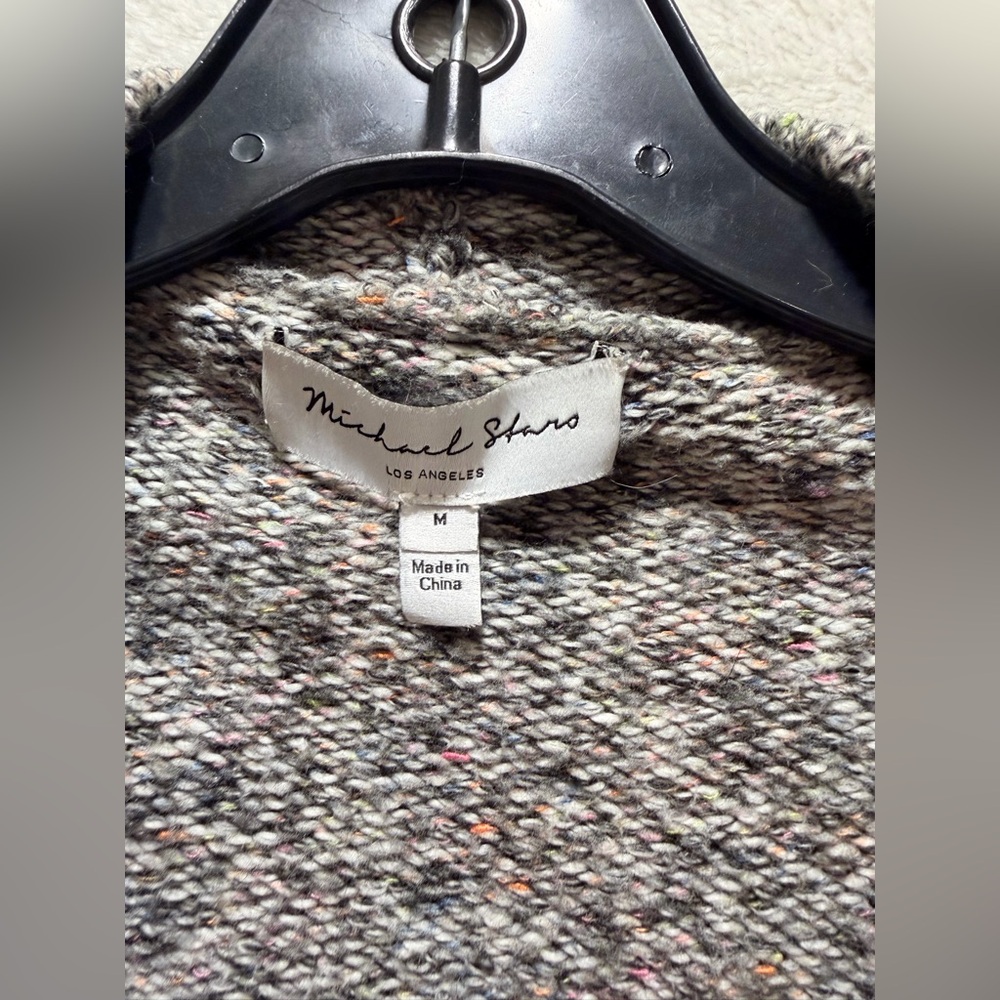 Michael Stars Gray Marled Waterfall Cardigan - Picture 7 of 8